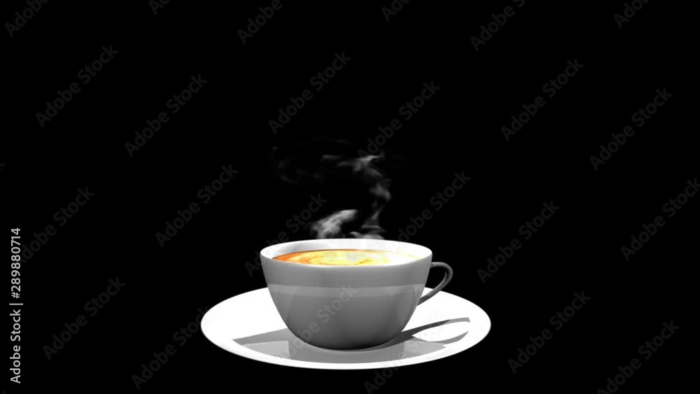 A cup of coffee that rotates around 360 degrees. Smoke also emits from the coffee. 30 fps - 1080p - Alpha Channel A cup of coffee that rotates around 360 degrees. Smoke also emits from the coffee. 30 fps - 1080p - Alpha Channel