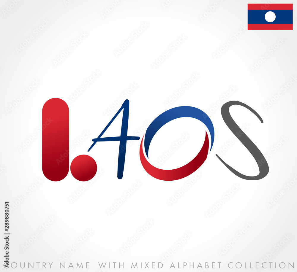 Country name with mixed alphabets isolated on white background : Vector Illustration Country name with mixed alphabets isolated on white background : Vector Illustration