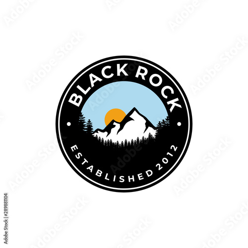 Illustration of high abstract mountain seen from a distance looks beautiful and large logo design
