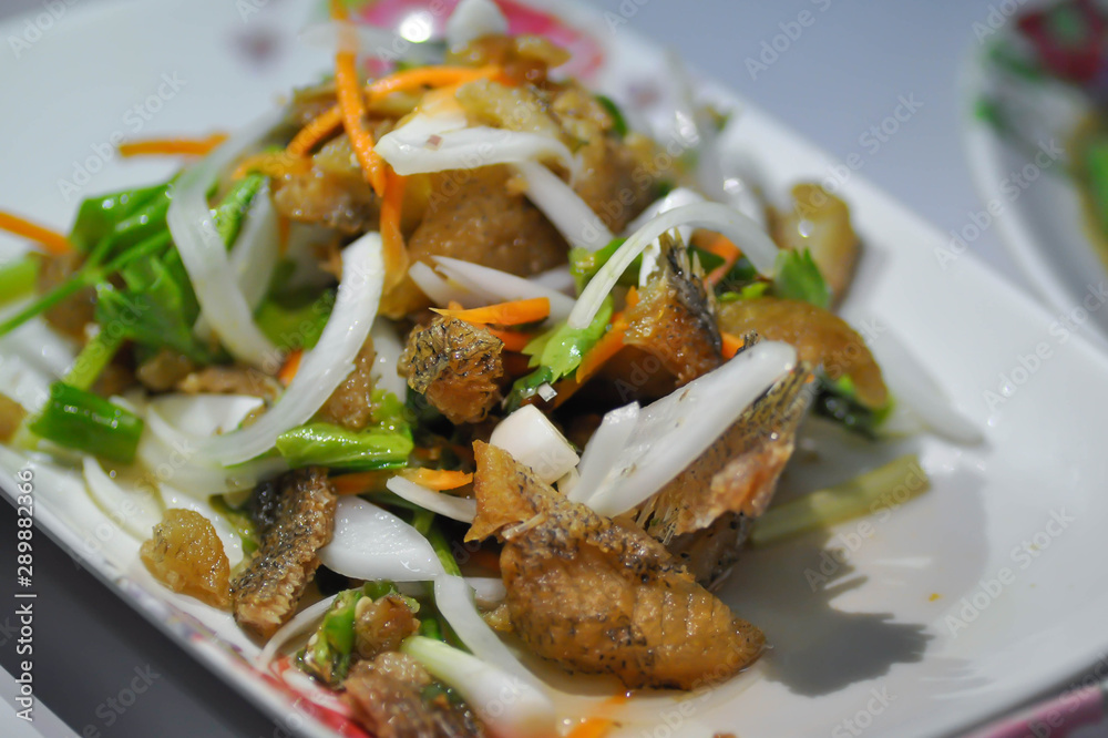 fish salad or fried fish salad ,spicy salad fish salad or fried fish salad ,spicy salad