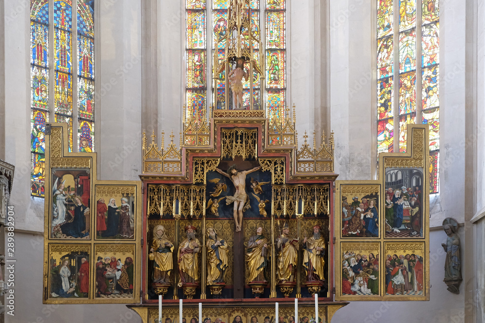 Twelve Apostles altar in St James Church in Rothenburg ob der Tauber, Germany