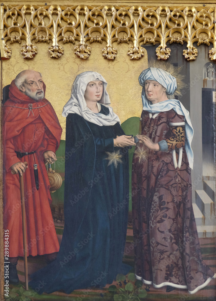 Visitation of the Virgin, Twelve Apostles altar in St James Church in Rothenburg ob der Tauber, Germany