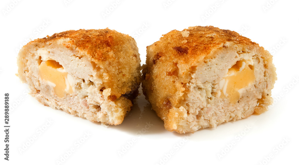 Fototapeta premium image of cutlet on white background closeup