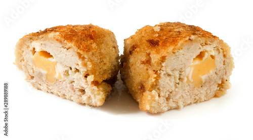 image of cutlet on white background closeup