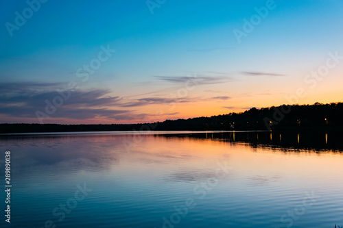 sunset over lake