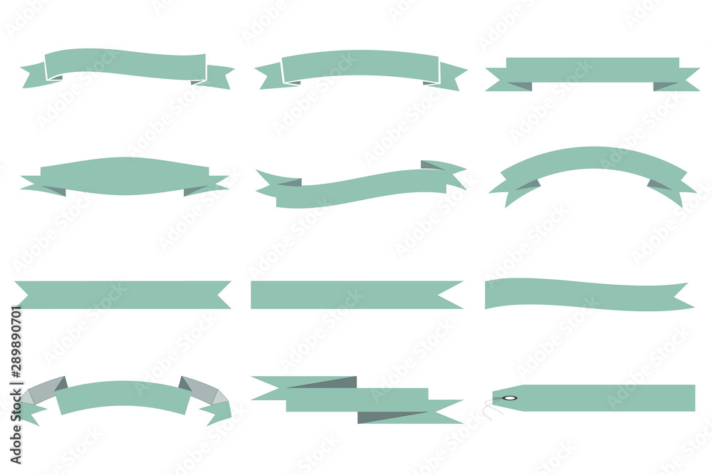 Set of gray flat ribbons.vector