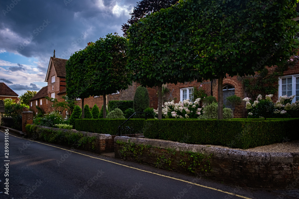 Residential street in Winchester with trees