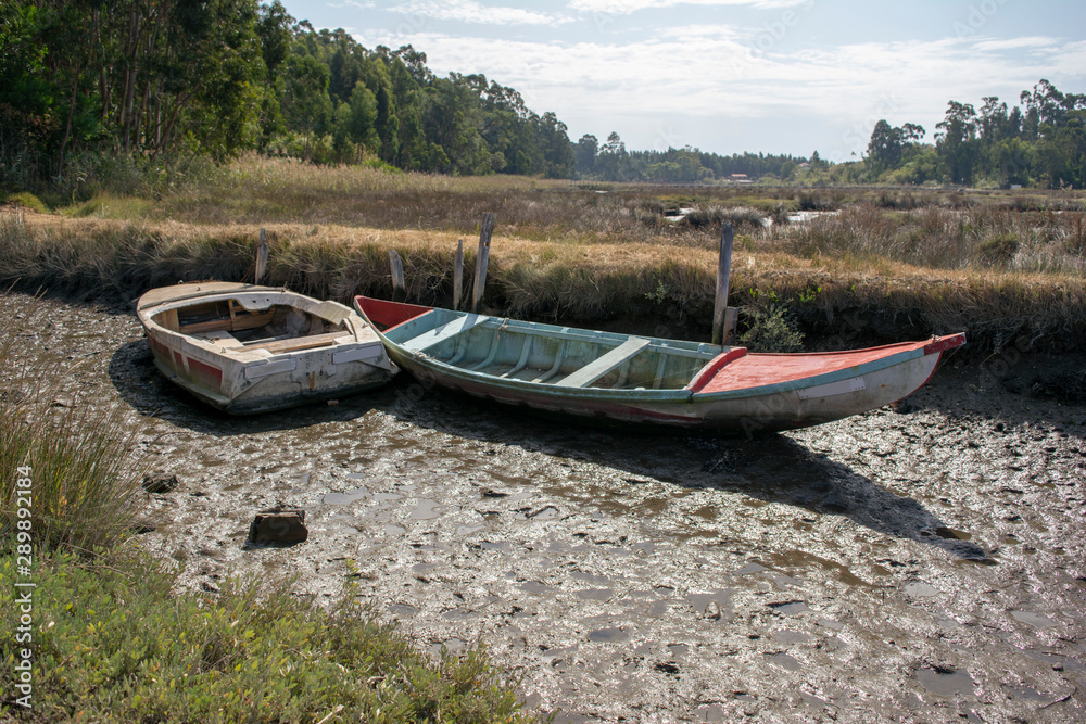 Two boats in the mud Two boats in the mud
