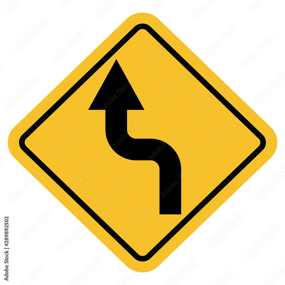 Left reverse turn traffic sign vector illustration background Left reverse turn traffic sign vector illustration background