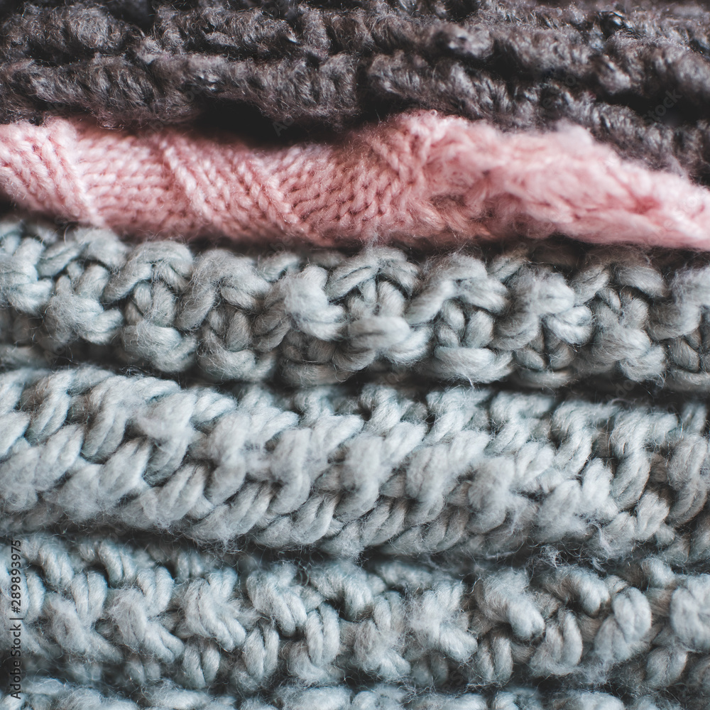 Stack of knitted clothing closeup. Winter season. Stack of knitted clothing closeup. Winter season.