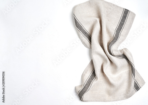 kitchen cloth napkin on white background with copy space
