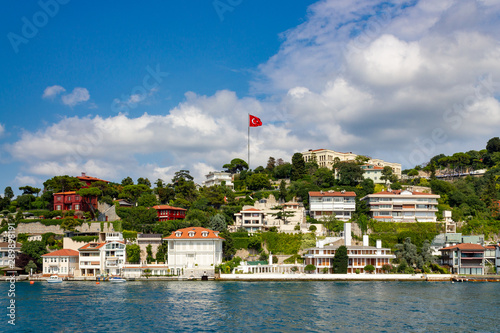 Houses on the shore of Istanbul Bosphorus sea. Turkey photo