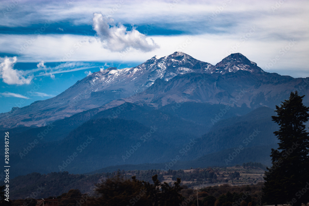 Landscape of the Iztacihuatl mountain in Mexico