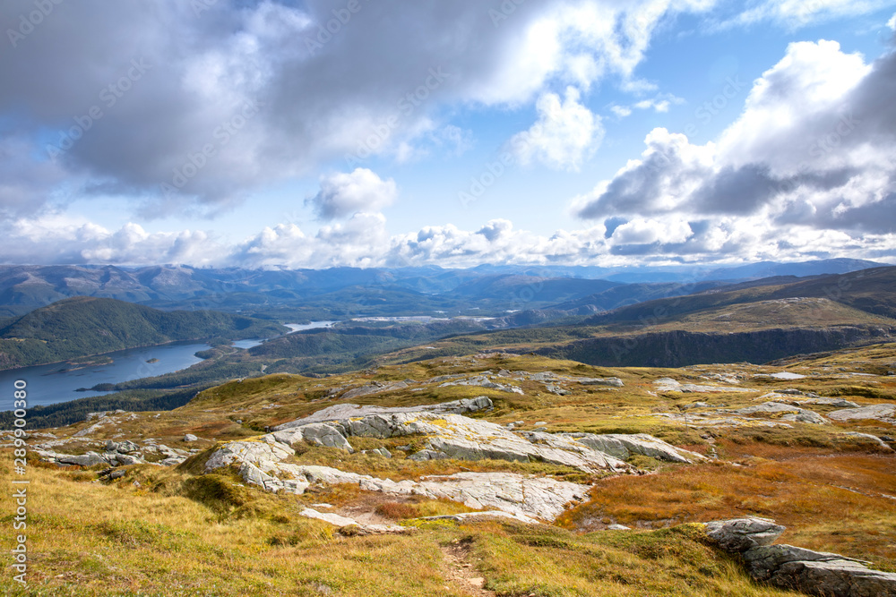 Autumn walk in the mountains Northern Norway