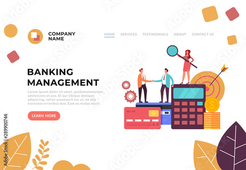 Banking management concept. Vector flat graphic design illustration