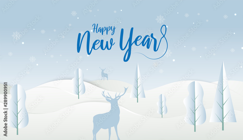 2020 New Year design card with light blue sky background. Vector paper art illustration. Paper cut and craft style. 2020 New Year design card with light blue sky background. Vector paper art illustration. Paper cut and craft style.