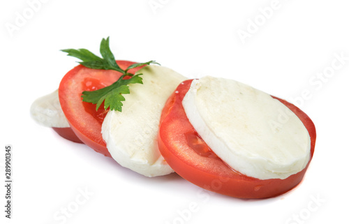 Sliced mozzarella with  tomato