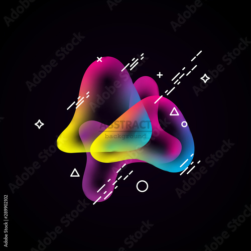 Motion amoeba fluid abstract background paper cut