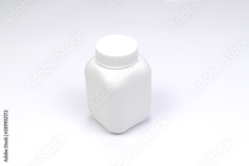 white plastic bottle for medicaments