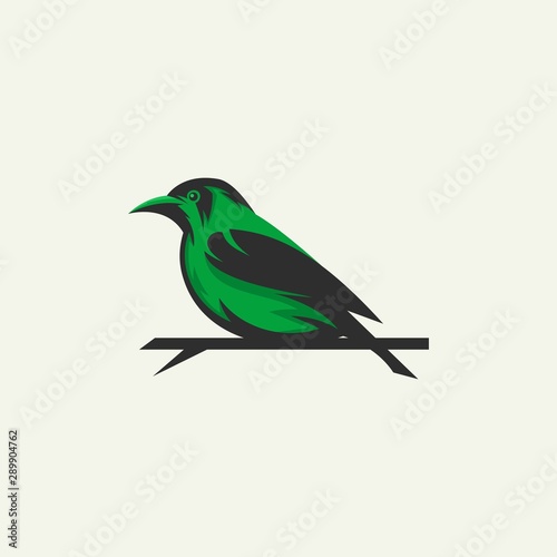 bird logo illustration - light background vector design © EndR_ID