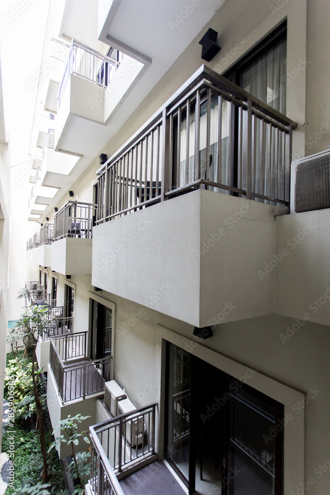 Fototapeta premium Modern house with balcon in level housing