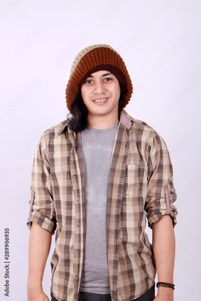 Happy Young Man Wearing Rastacap Smiling Happy Young Man Wearing Rastacap Smiling