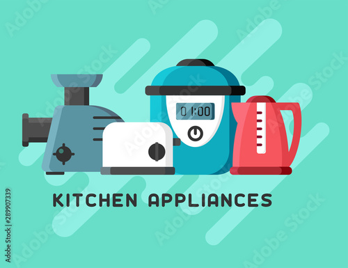 kitchen appliances in flat style