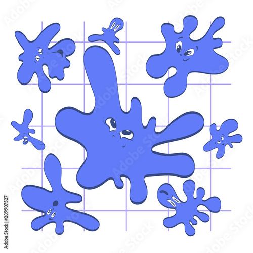 blot,cartoon,illustration,vector,blots,coloring,baby,happy,black,blue,white,children's,cell,cells,notebook,grafic,school,mistake,smile