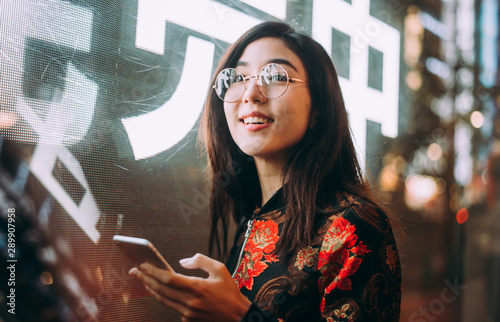 Beautiful asian japanese girl street portraits