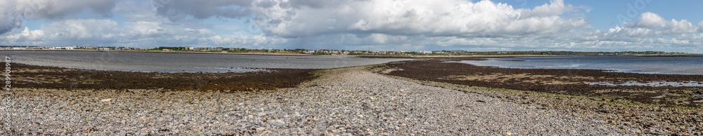 Panorama with path between Hare Island and Ballyloughane Beach