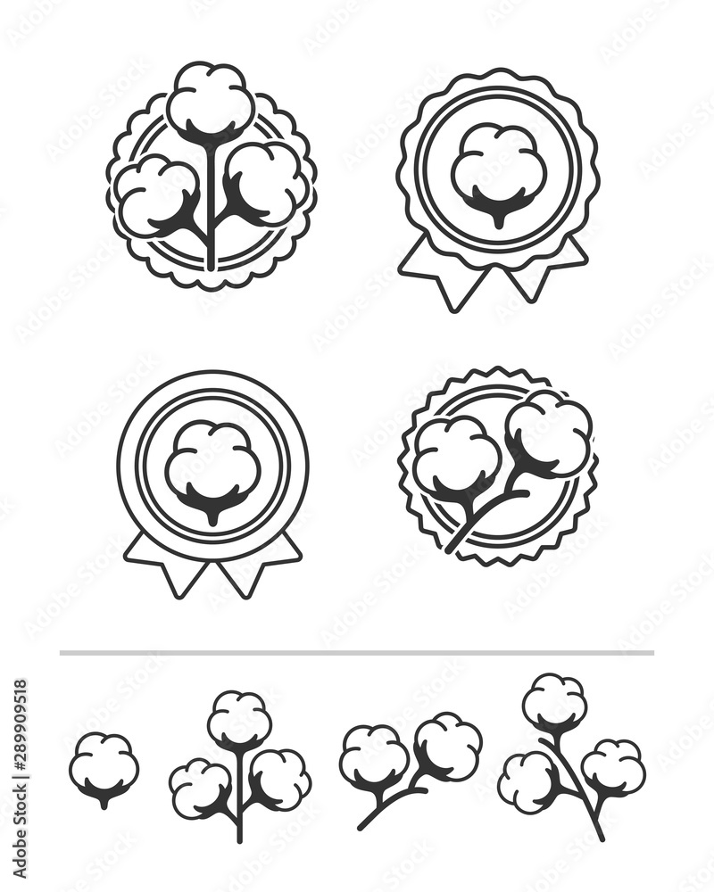 Cotton set. Collection icon cotton. Vector Cotton set. Collection icon cotton. Vector