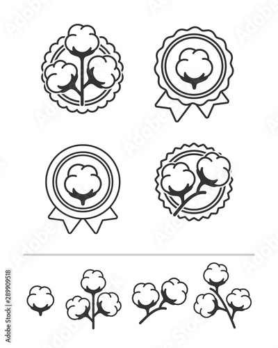 Cotton set. Collection icon cotton. Vector