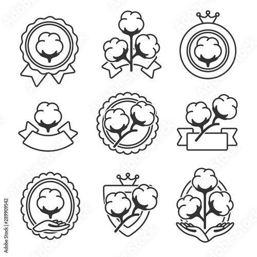 Cotton set. Collection icon cotton. Vector