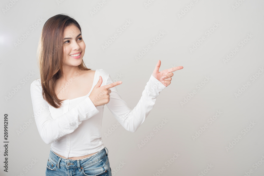 portrait of beautiful woman on white background portrait of beautiful woman on white background