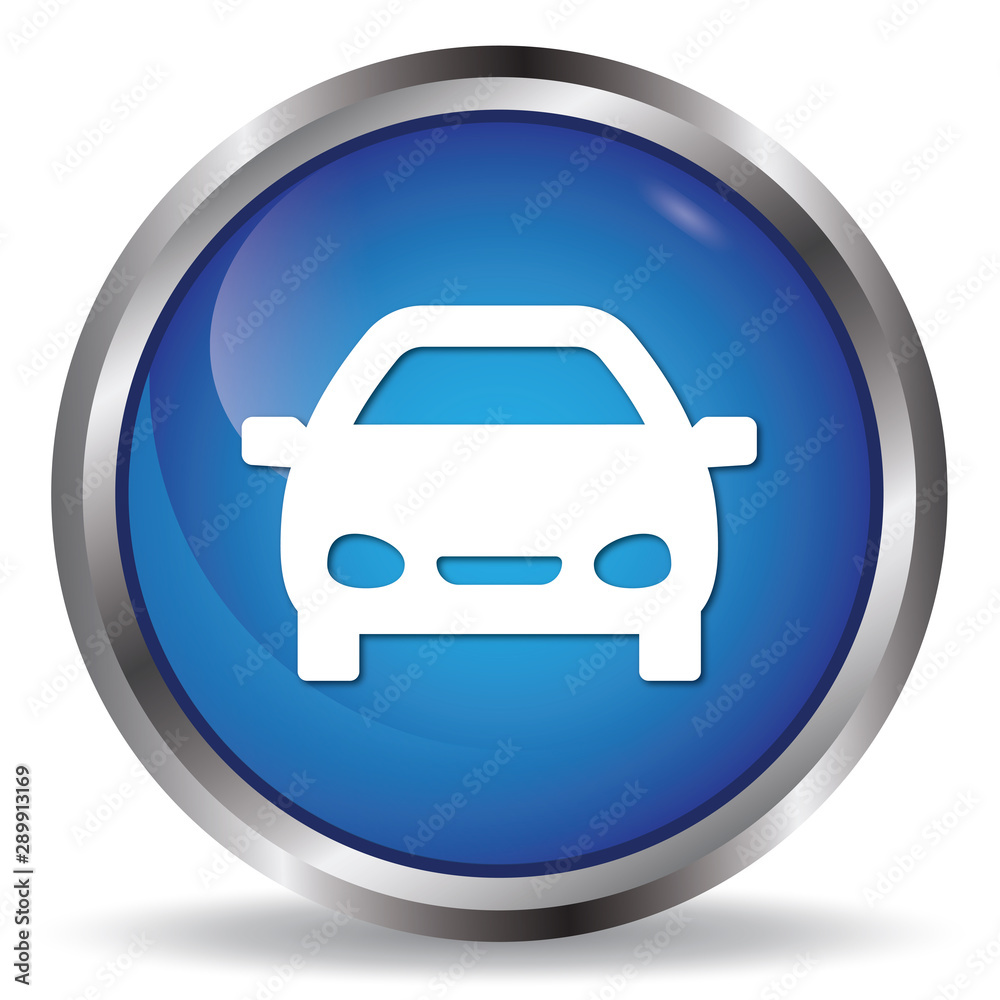 Car icon blue glossy round buttons Car icon blue glossy round buttons
