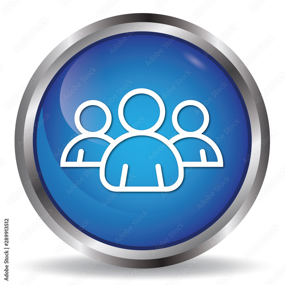 Group icon blue glossy round buttons Group icon blue glossy round buttons