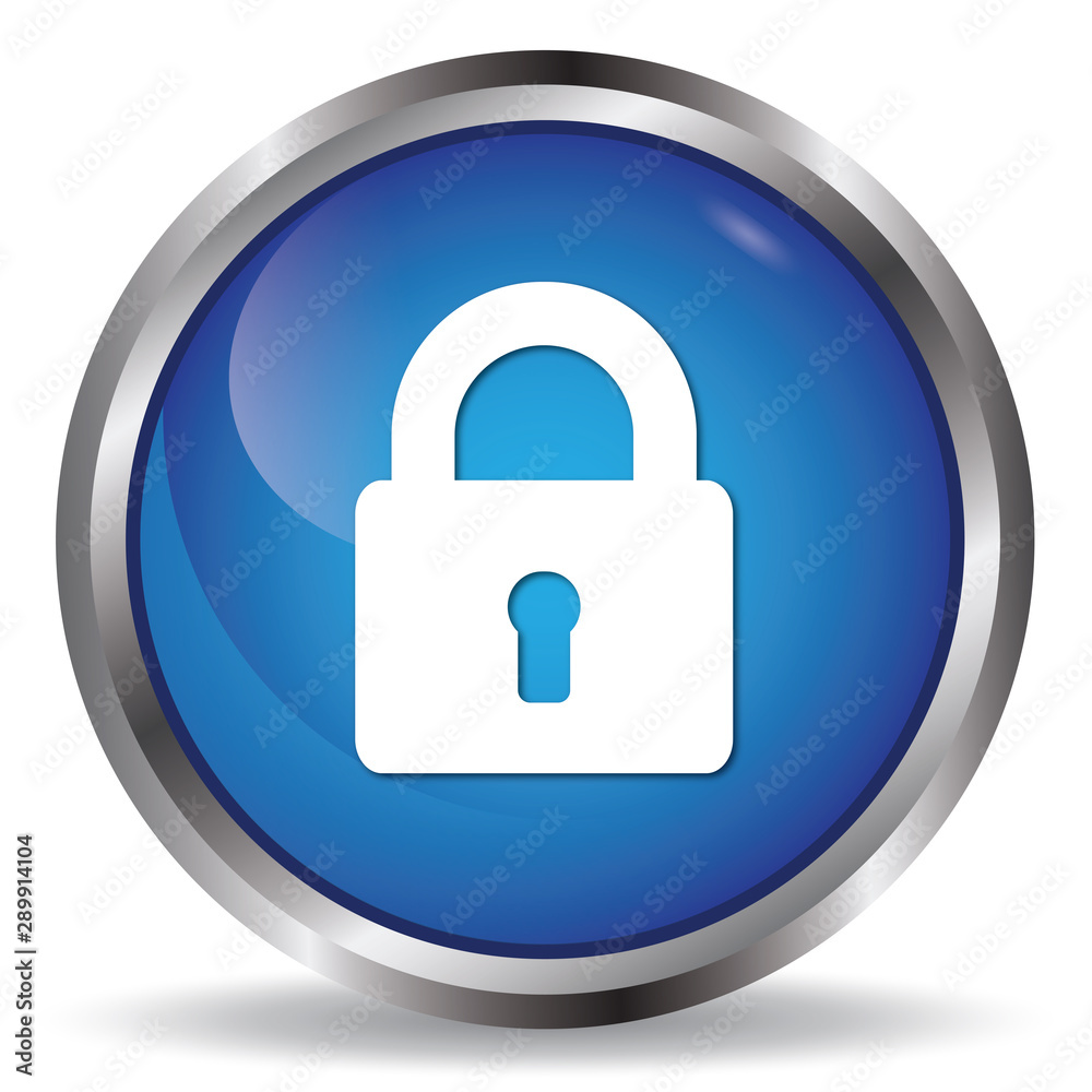 Security icon blue glossy round buttons Security icon blue glossy round buttons
