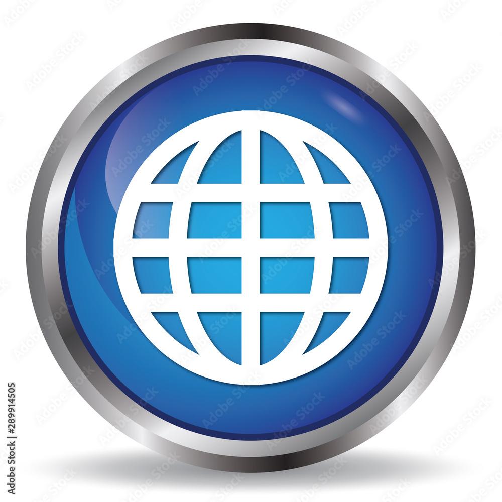 World icon blue glossy round buttons World icon blue glossy round buttons
