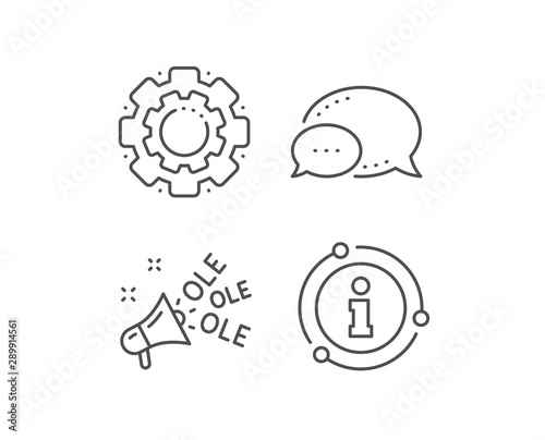 Ole chant line icon. Chat bubble, info sign elements. Championship with megaphone sign. Sports event symbol. Linear ole chant outline icon. Information bubble. Vector