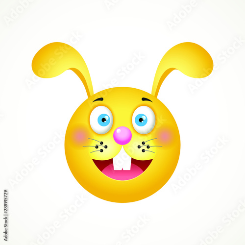 Vector emoji, muzzle of a rabbit, happiness and joy. Vector EPS10