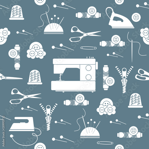Sewing and needlework seamless pattern.