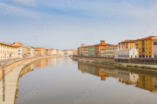 Pisa. The Arno river. Santa Maria della Spina. © ivanods