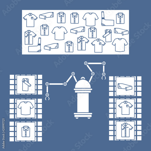 Smart automatic robotic sorting of clothes.