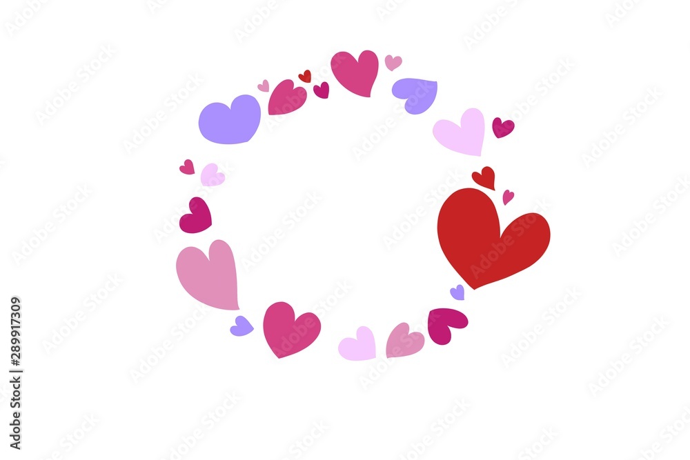 heart wreath for valentines background 