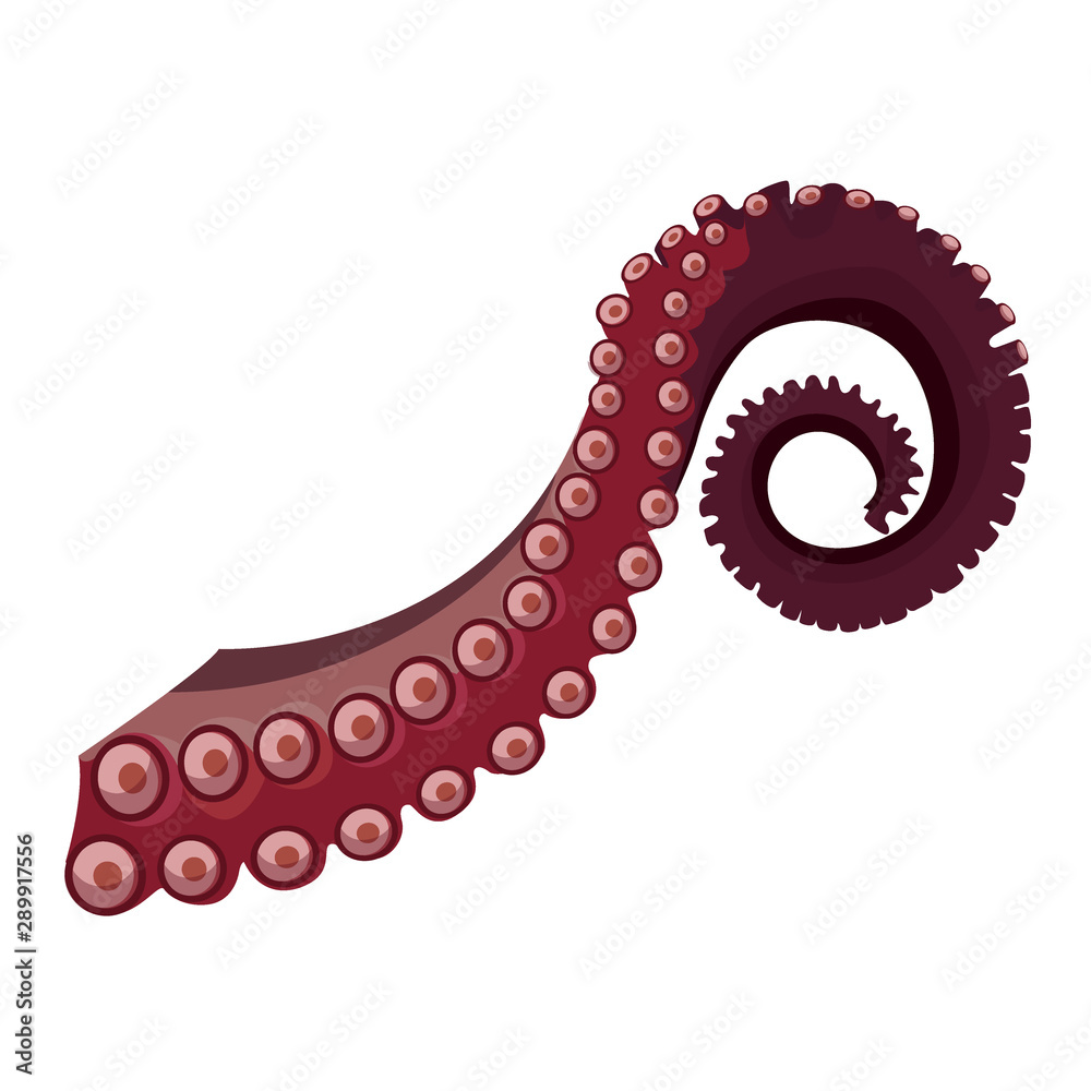 Octopus tentacle icon isolated on white background, healthy food, fresh  seafood, underwater marine animal, vector illustration. Векторный объект  Stock | Adobe Stock