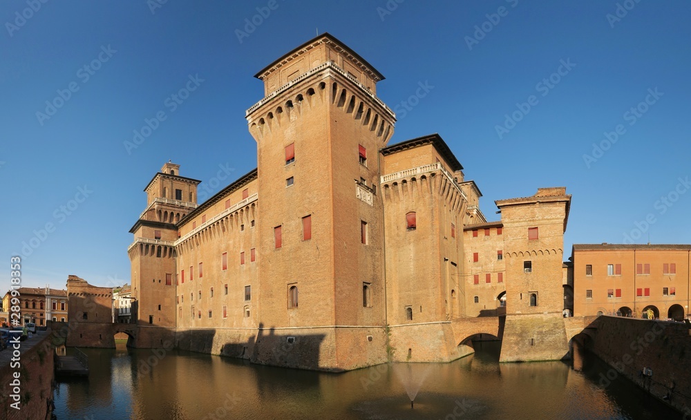 Castello Estense castle in Ferrara in Italy