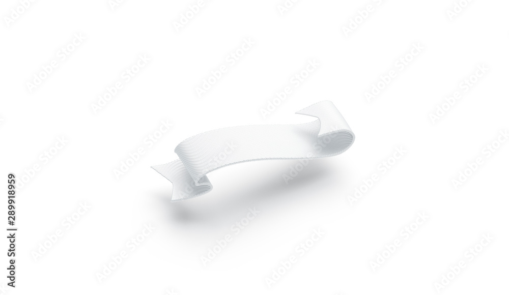 Blank white swirl banderole mockup isolated, side view Blank white swirl banderole mockup isolated, side view