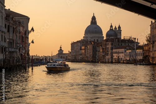 Beautiful sunrise view of the Grand Canal of Venice © DavidEspejo
