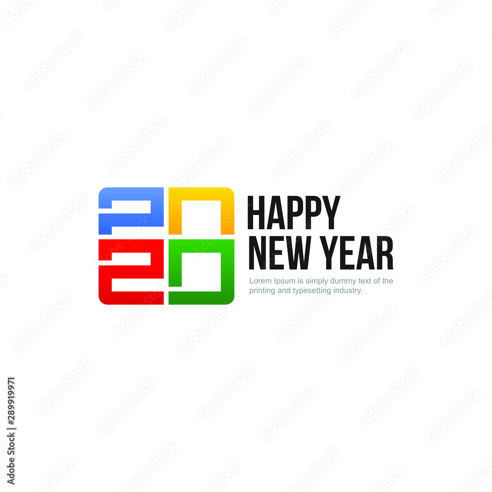2020 happy new year sign. Vector illustration