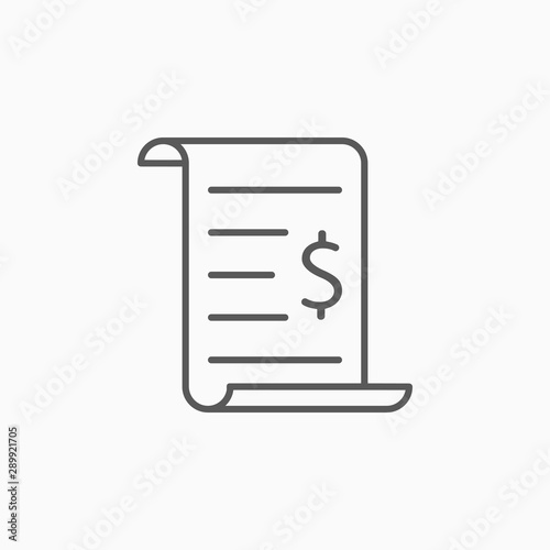 invoice icon, bill vector
